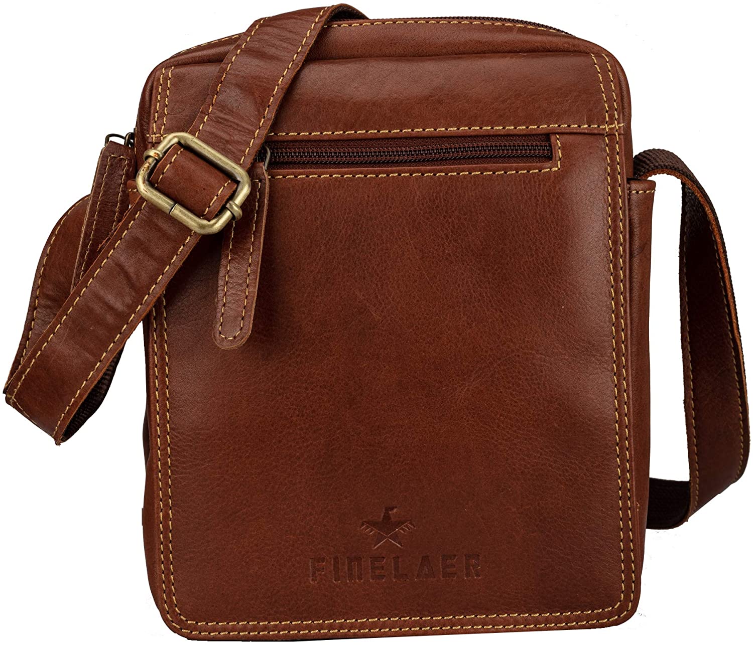 Price:$128.31 Finelaer Women's Brown Leather Crossbody Bag Purse Shoulder Strap Bgs  Handbags   