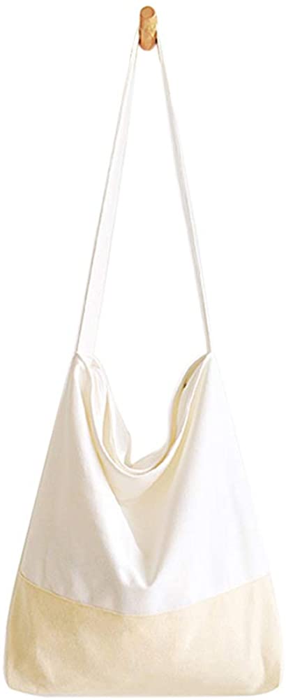 Price:$12.89    GuaziV Canvas Tote Bag Girls Womens Ladies Cotton Zipper Large Medium School Shoulder Bag Shopping Travel Accessory Organizer Retro Casual Handbags With Pocket boho Totes Bag (Beige)  Clothing