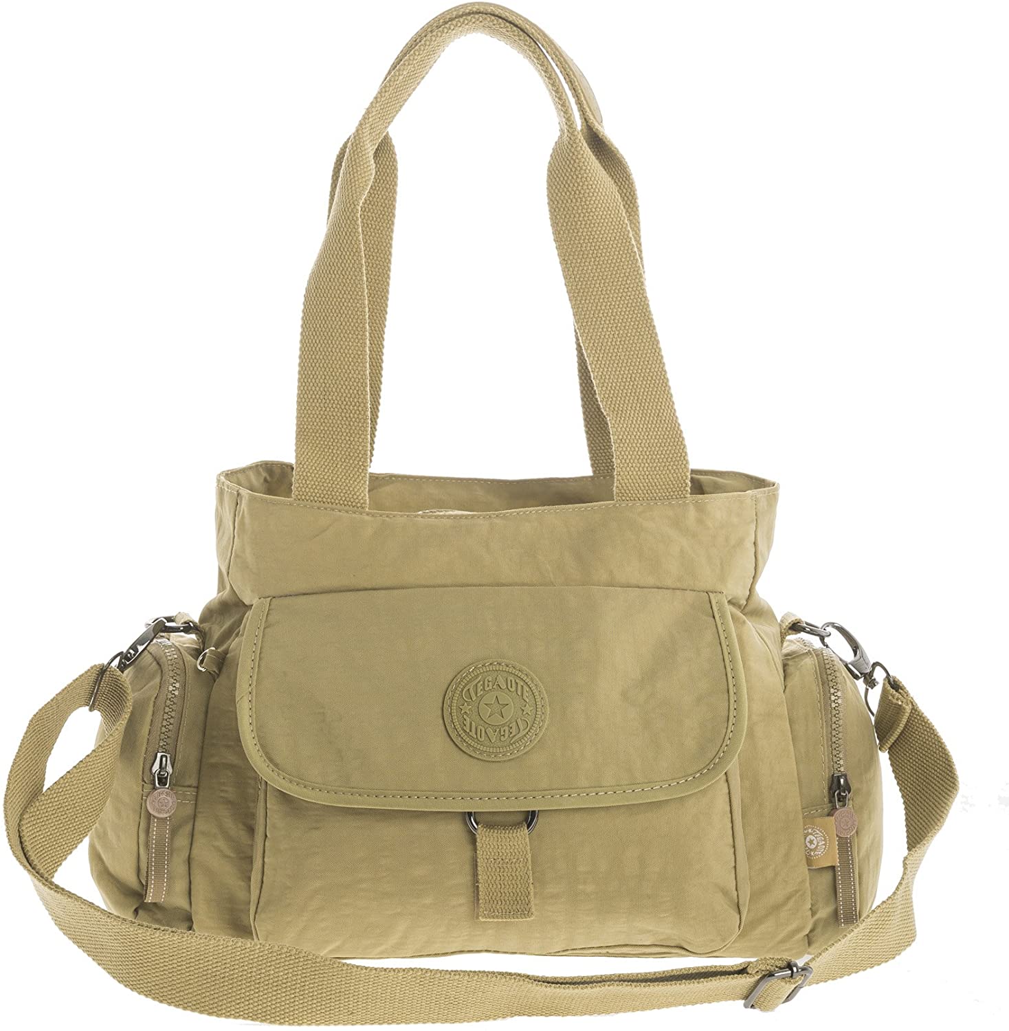 Price:$15.00 BHBS Rainproof Fabric Medium Lightweight Multi Compartment Baby Changing Shoulder Handbag Bag (Camel)  Handbags   