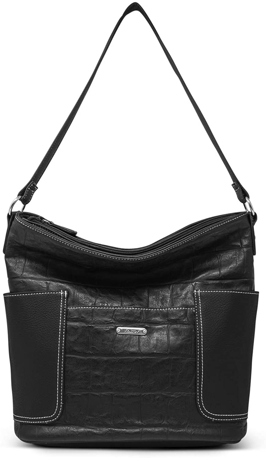Price:$35.14 Koltov Trixie Mid Size Bucket, Black(Croco)  Handbags   