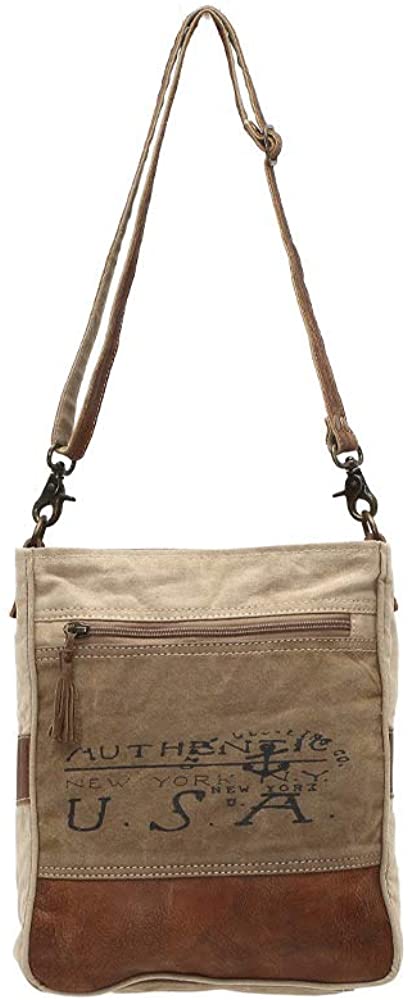 Price:$50.00    Myra Bags USA Upcycled Canvas Shoulder Bag S-0953  Clothing