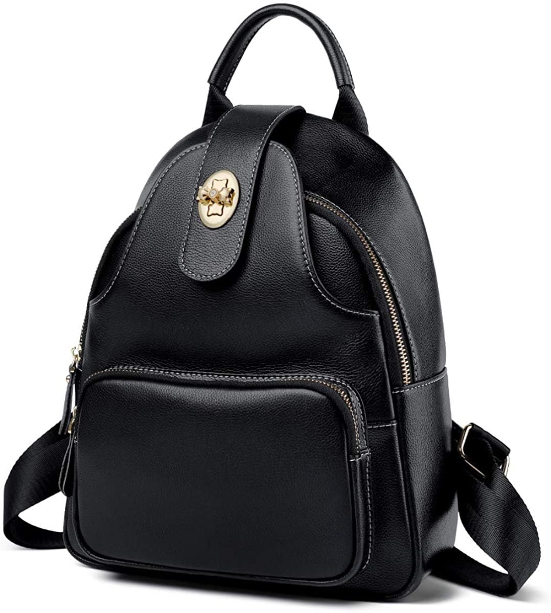 Price:$69.99   | FOXER Women Backpack Purse Leather Schoolbags Anti-theft Rucksack Shoulder Bags, Black, One Size | Casual Daypacks