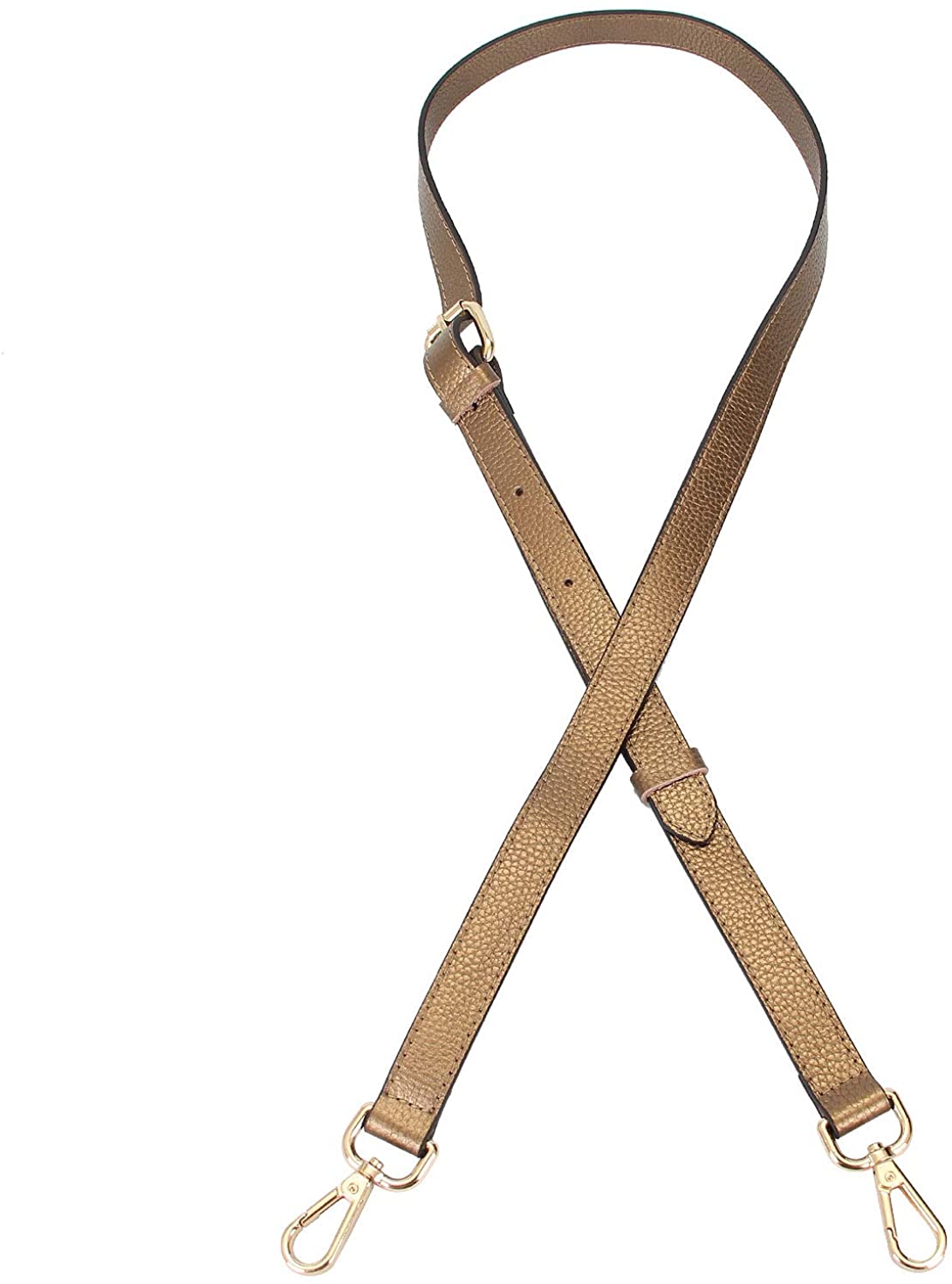 Price:$21.99 LIVE UP Bronze Full Grain Leather Adjustable Replacement Cross Body Purse Shoulder Strap Handbag Bag Wallet, 2/3” Width, Adjustable Length 43”-51”, Brass Tone (Gold Tone) Hardware Buckles  Handbags   