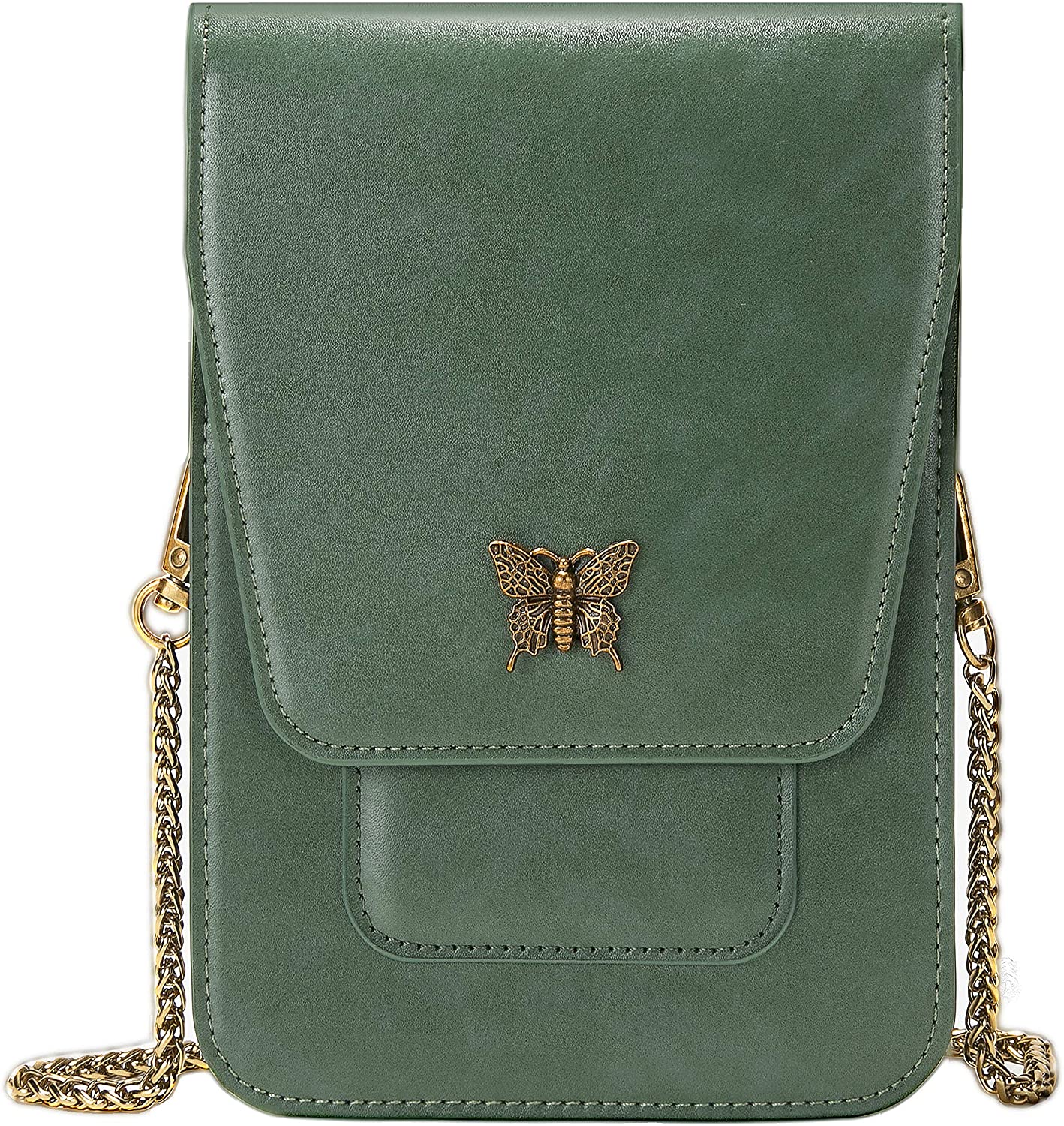 Price:$14.99 Ababuli Crossbody Bags for Women – Cell Phone Small Purse Shoulder Bag Leather Crossbody Purse with Chain Strap, Green  Handbags   