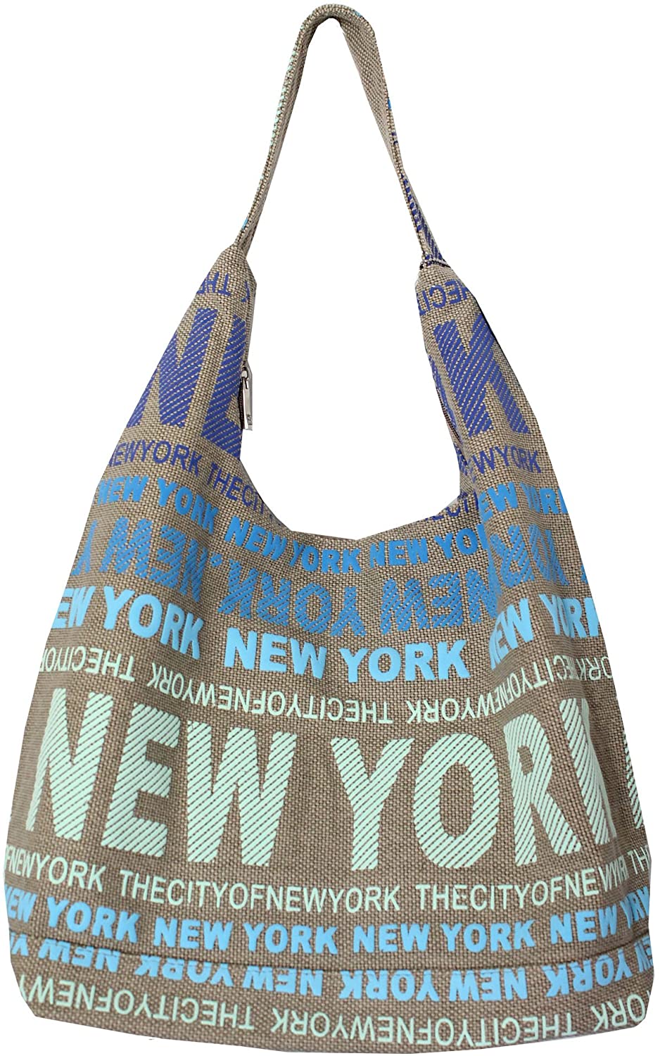 Price:$29.99    Robin Ruth New York City Cotton Fabric Hobo Shoulder Bag, Blue, One Size  Clothing