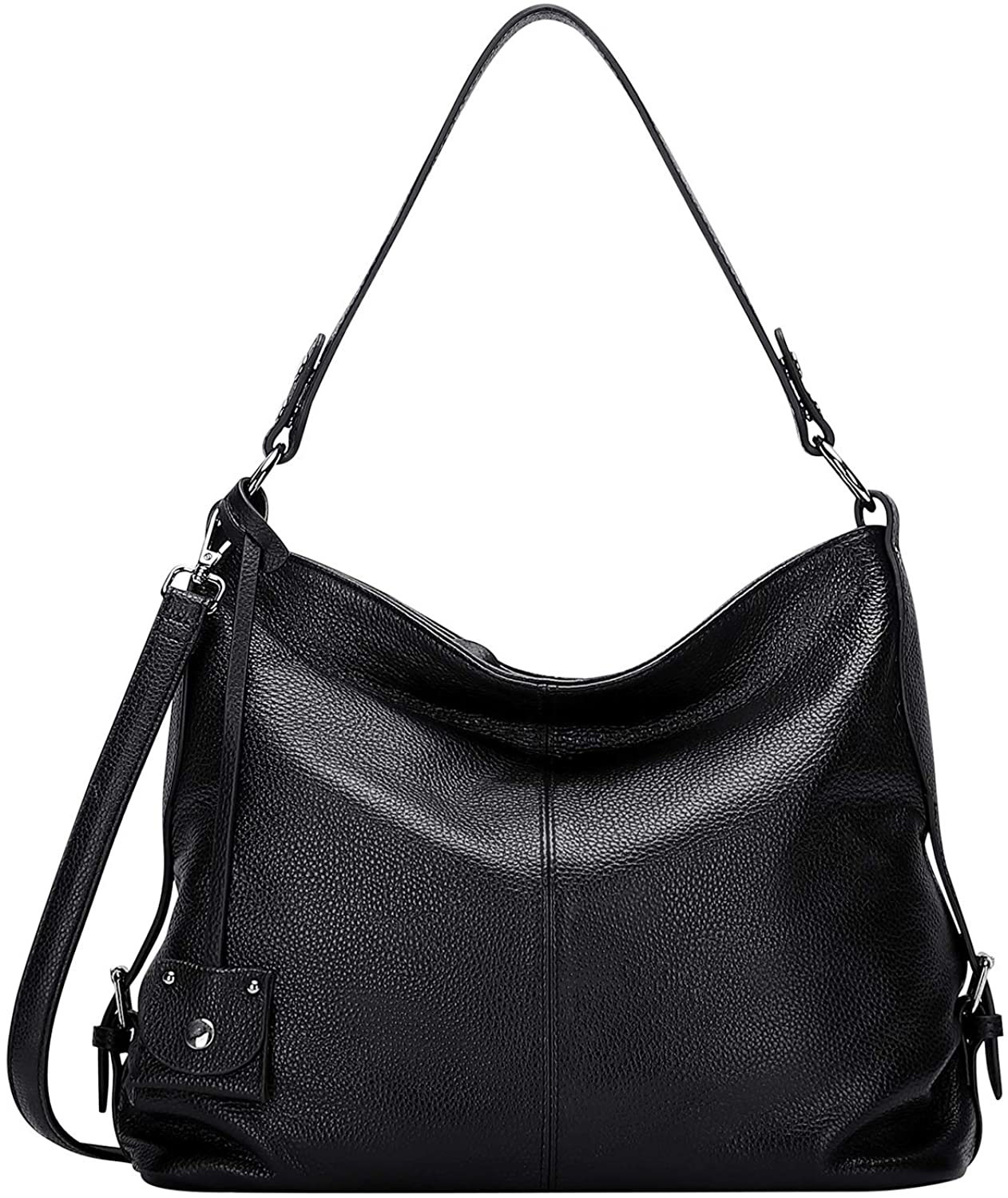 Price:$69.78    OVER EARTH Hobo Bags for Women Soft Leather Purses and Handbags Ladies Shoulder Crossbody Bag(O149E Black)  Clothing