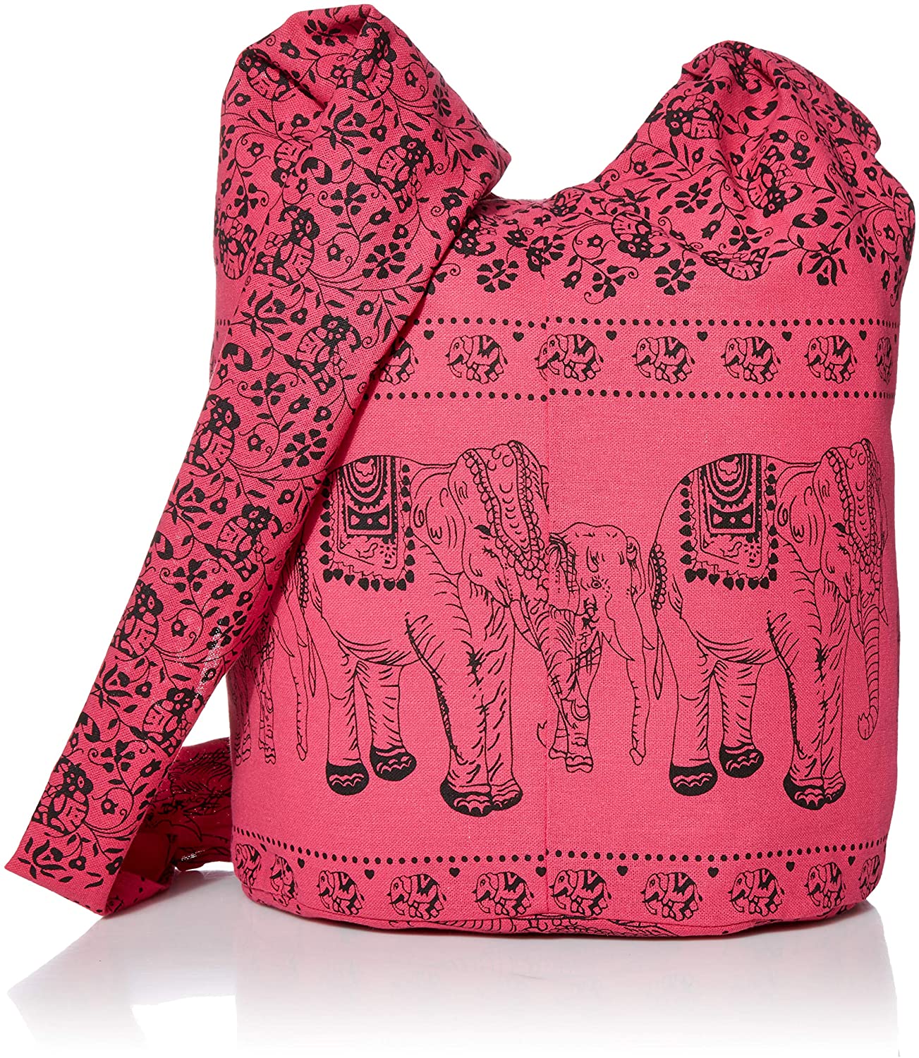 Price:$14.08    Hippie Elephant Sling Crossbody Bag Shoulder Bag Purse Thai Top Zip Handmade New Color   Purple  Clothing
