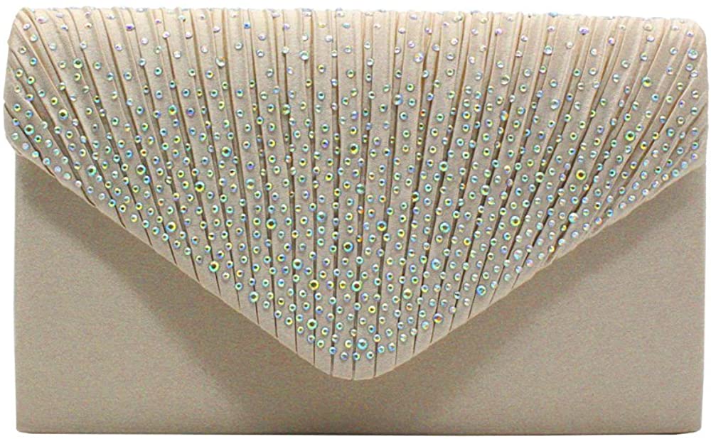 Price:$9.99 Women Glitter Envelope Evening Bag Rhinestone Clutch Purse Shoulder Cross Body Bag  Handbags   
