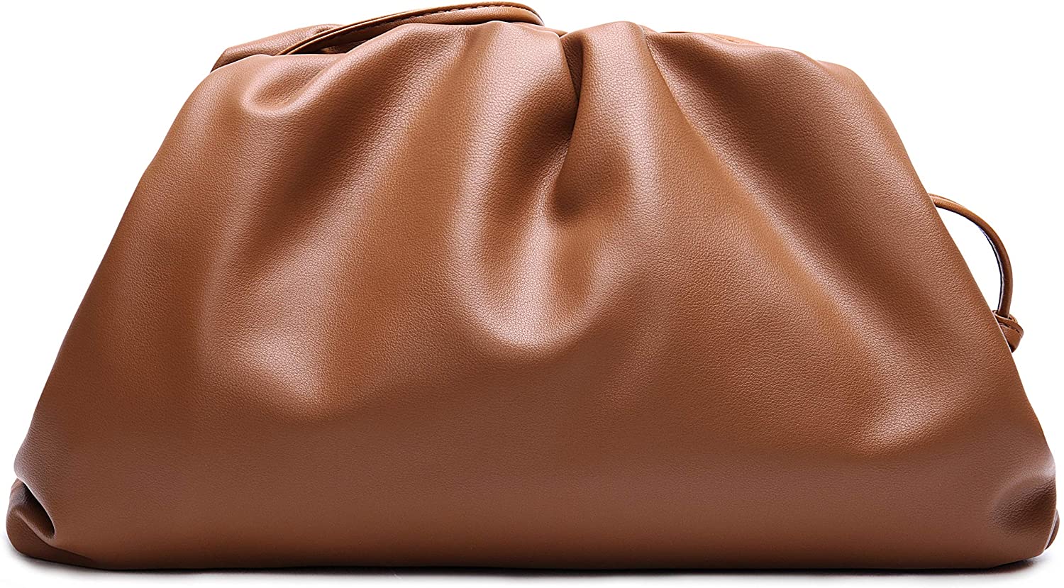 Price:$46.99 Designer Fashion Cloud Pouch Crossbody Bag Shoulder Handbag Evening Clutch Purse, Brown, One Size  Handbags   