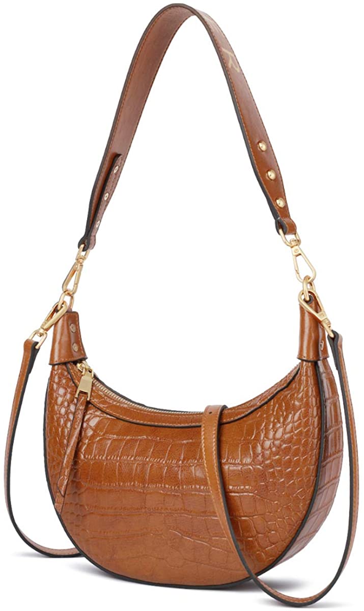 Price:$57.99    Small Leather Crossbody Bags for Women, Genuine Leather Ladies Mini Hobo Handbags with Adjustable Shoulder Strap Women's Designer Satchel Girls Real Leather Messenger Bags Womens Casual Purses (Brown)  Clothing