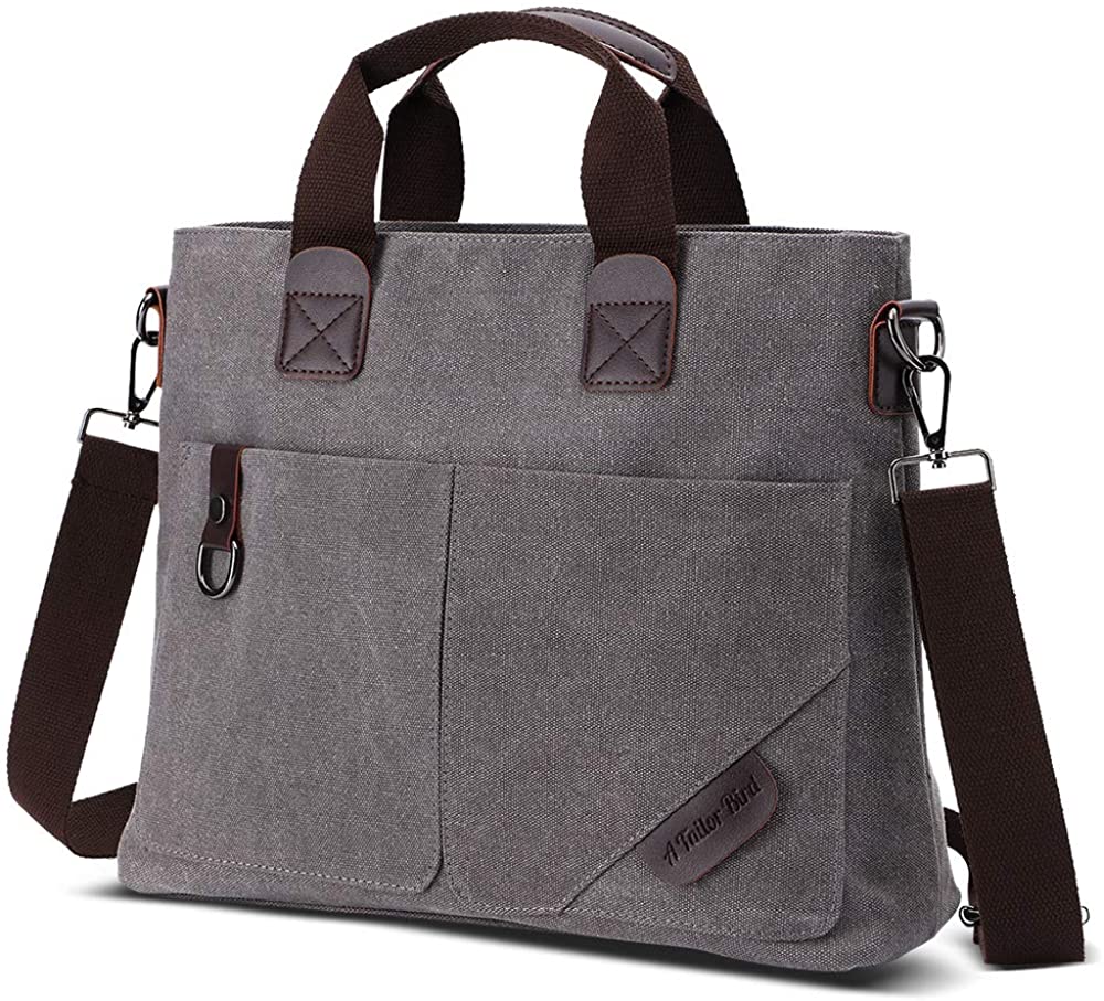 Price:$0.00    Canvas Handbag Tote AtailorBird Shoulder Crossbody Purse Teacher Nurse Work Bag Top Handle Satchel for Men Women,Grey  Clothing