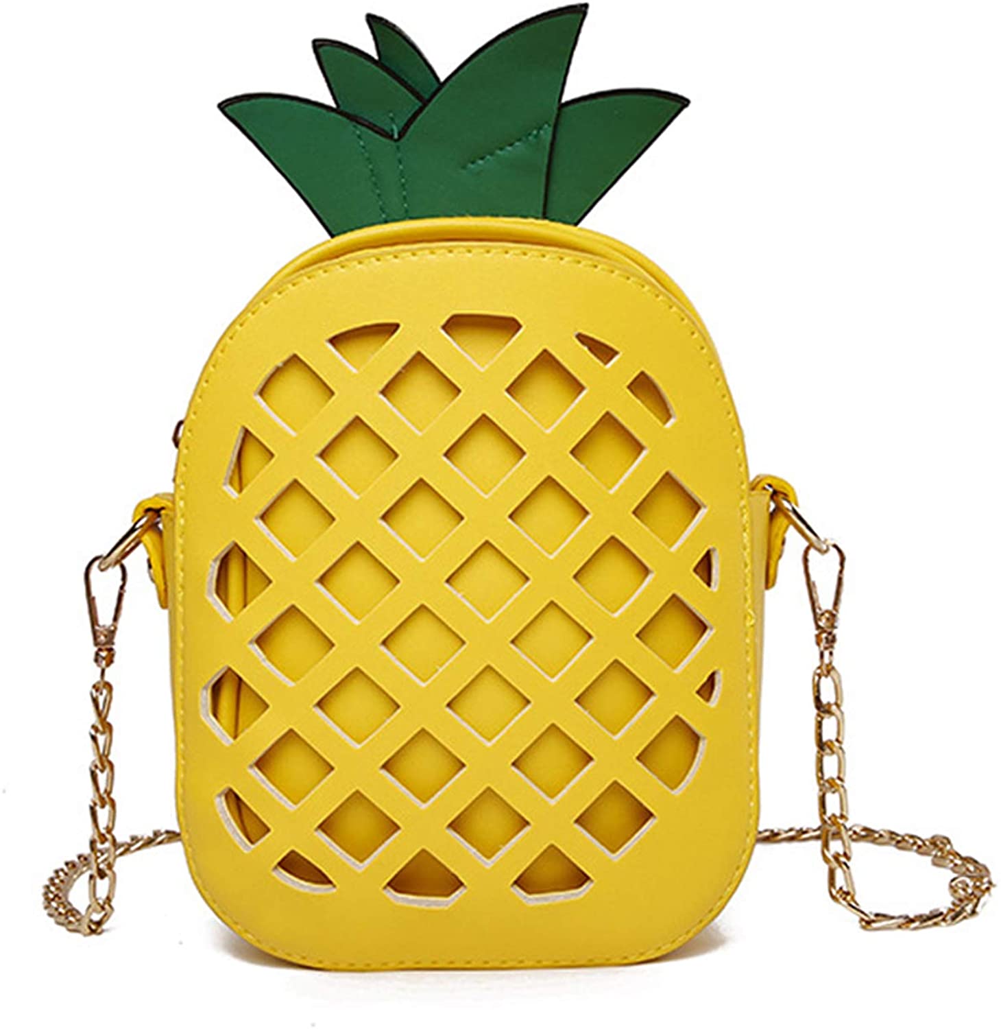 Price:$12.95 Magibag Fruit Shape Cute Handbag PU Leather Shoulder Crossbody Bag Coin Purse Cell Phone Wallet for women girl (Pineapple)  Handbags   