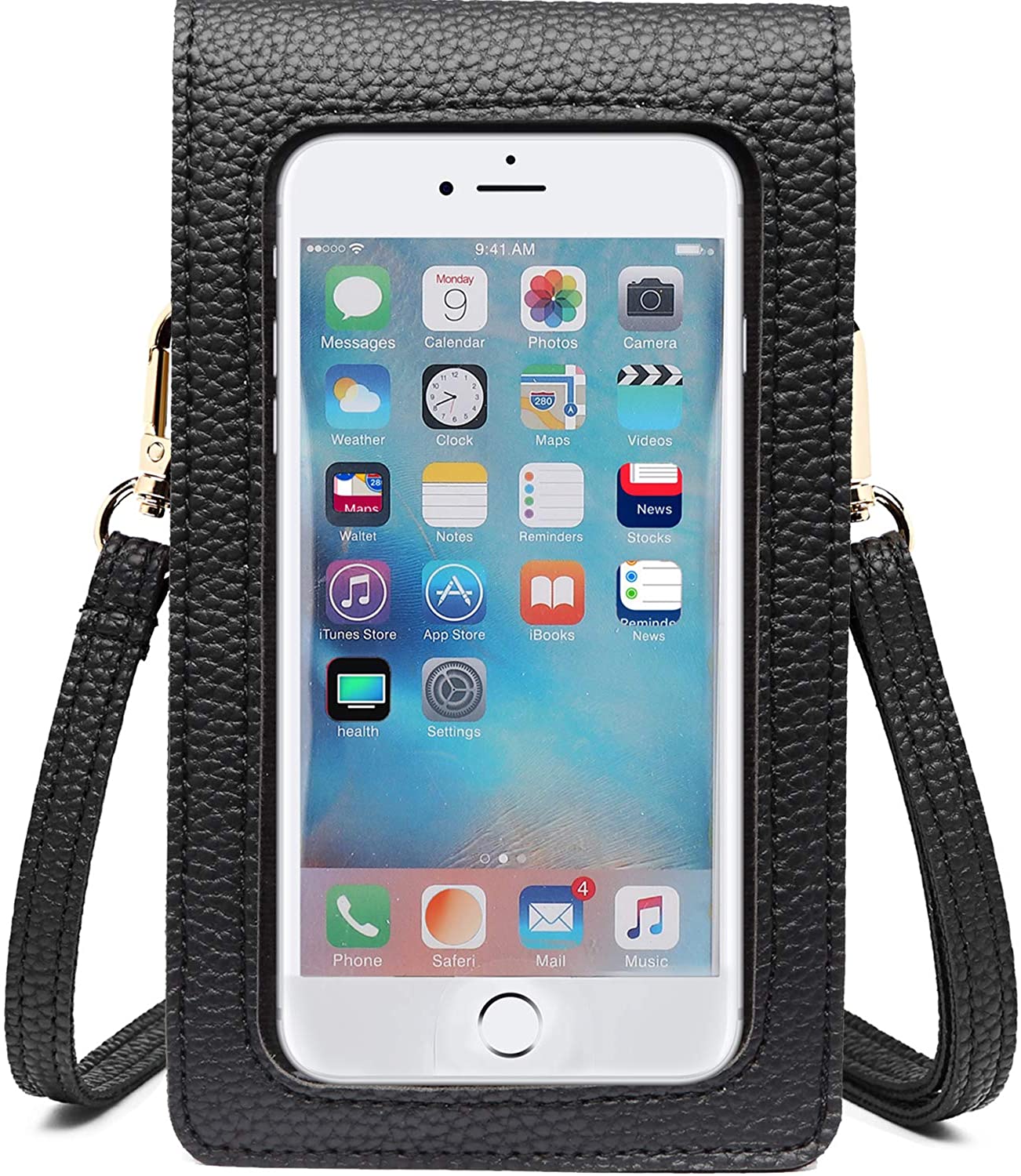 Price:$12.99 Kingten Lightweight Leather Cell Phone Purse - Small Crossbody Bag Wristlet Purse with 2 Shoulder Straps for Women  Handbags   