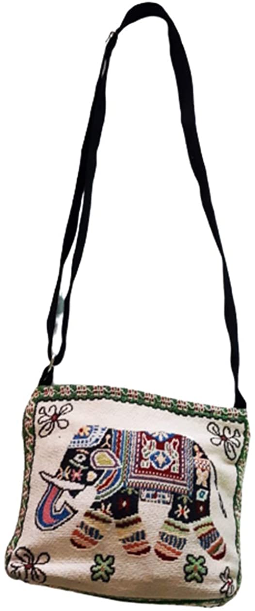 Price:$16.99 Pooltana Fabric Crossbody Bags for Women Purse Girl Black Elephant Bag Shoulder Lady Mobile Phone Wallet Handmade Closure Zipper Adjustable Straps  Handbags   