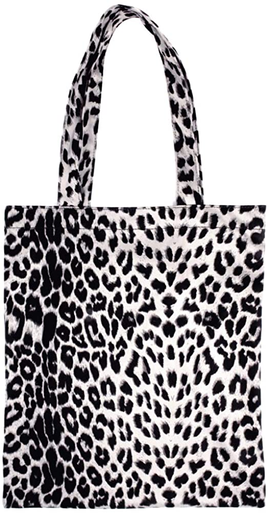 Price:$14.99    by you Women Girls Fashion Woven Leopard Print Top Handle Tote Bag Shoulder Bag (Animal Print - Grey)  Clothing