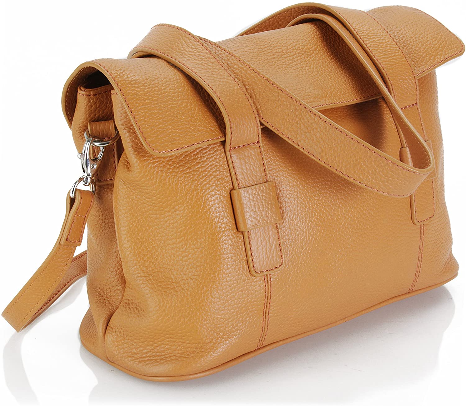 Price:$34.99    Hadaki Hannah's Shoulder Bag Soft Leather Convertible Crossbody Shoulder Messenger Bag (Russet)  Clothing