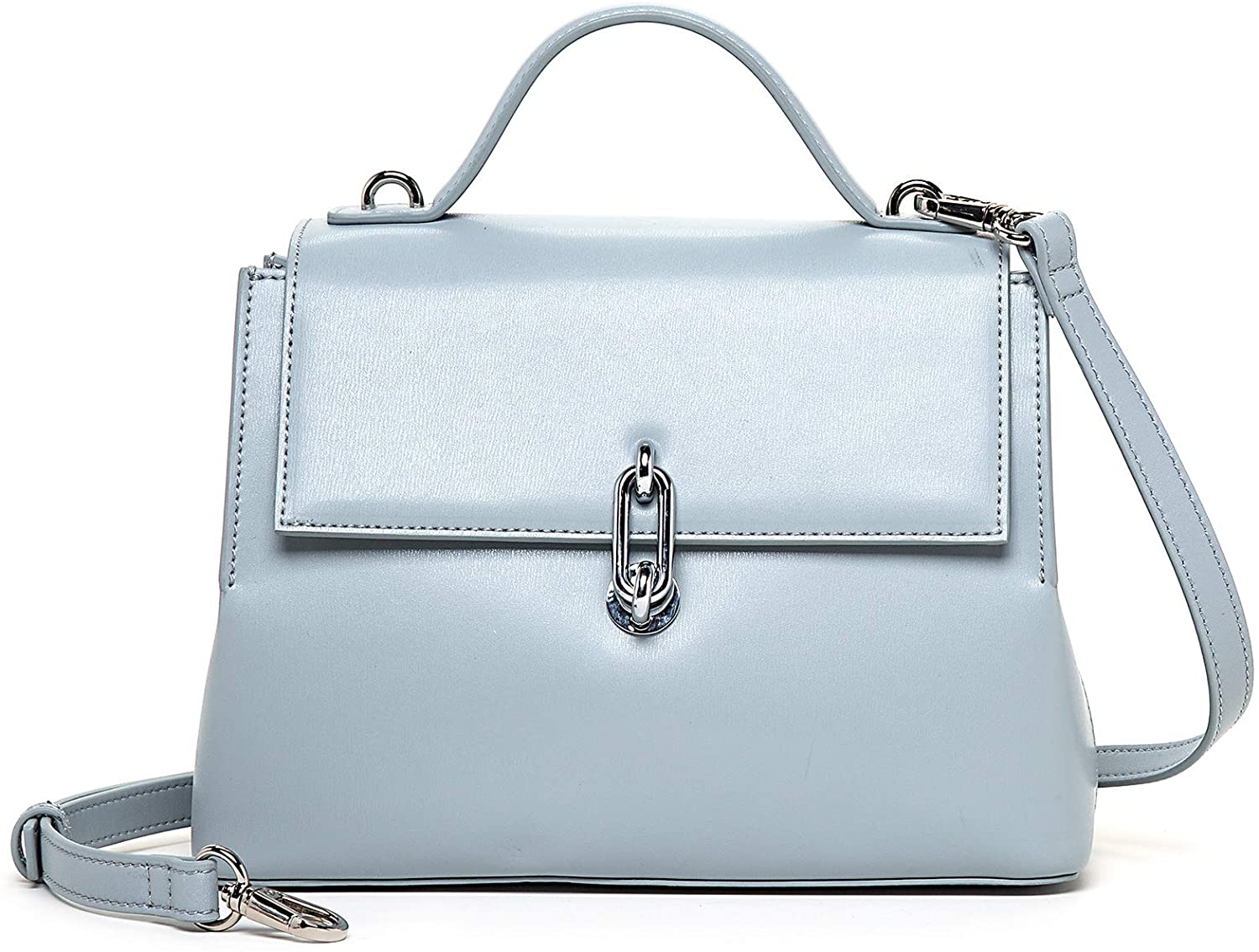 Price:$129.00 Jessie & Jane Crossbody Bag for Women, Genunie Leather Shoulder Bag Blue  Handbags   