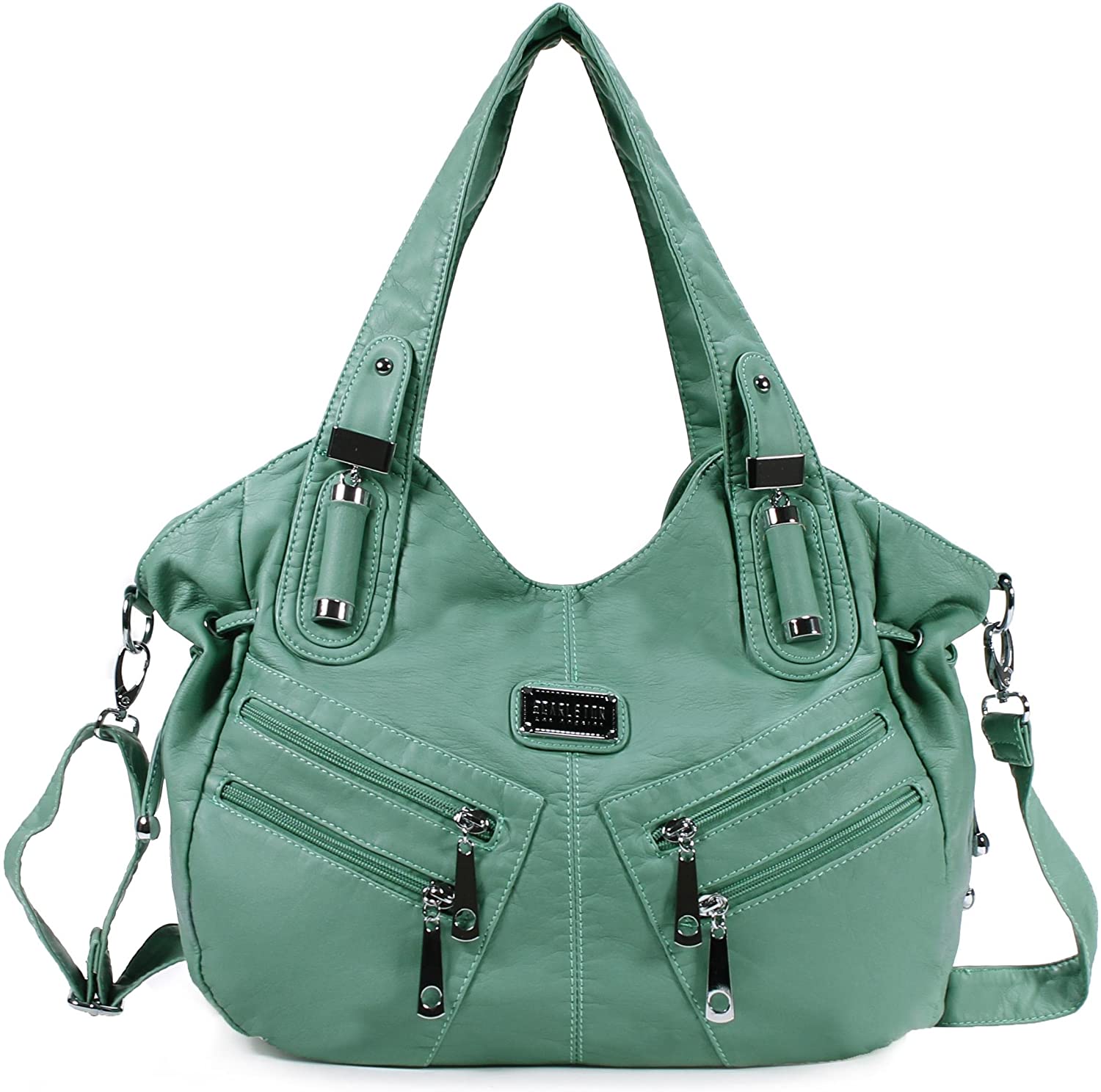 Price:$33.99    Scarleton Satchel Handbag for Women, Ultra Soft Washed Vegan Leather Crossbody Bag, Shoulder Bag, Tote Purse, Mint, H147653  Clothing