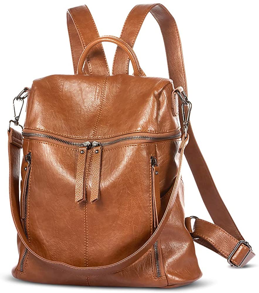 Price:$23.99    AtailorBird Backpack Purse for Women, Waterproof PU Faux Leather Fashion 2-Ways Convertible Shoulder Bag Rucksack for School Work Travel, Brown  Clothing