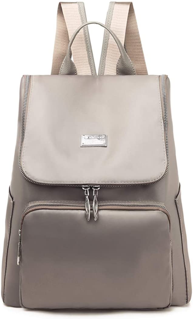 Price:$25.99    LOPDJSEG Women Backpack Solid Color Purse Multifunction Waterproof Nylon Anti-theft Rucksack Lightweight School Shoulder Bag (grey)  Clothing