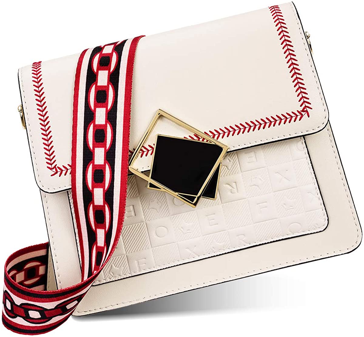 Price:$51.99 iFOXER Mini Crossbody Bag Female Split Leather Summer Shoulder Messenger Bags for Ladies Women Flap Bag (White)  Handbags   