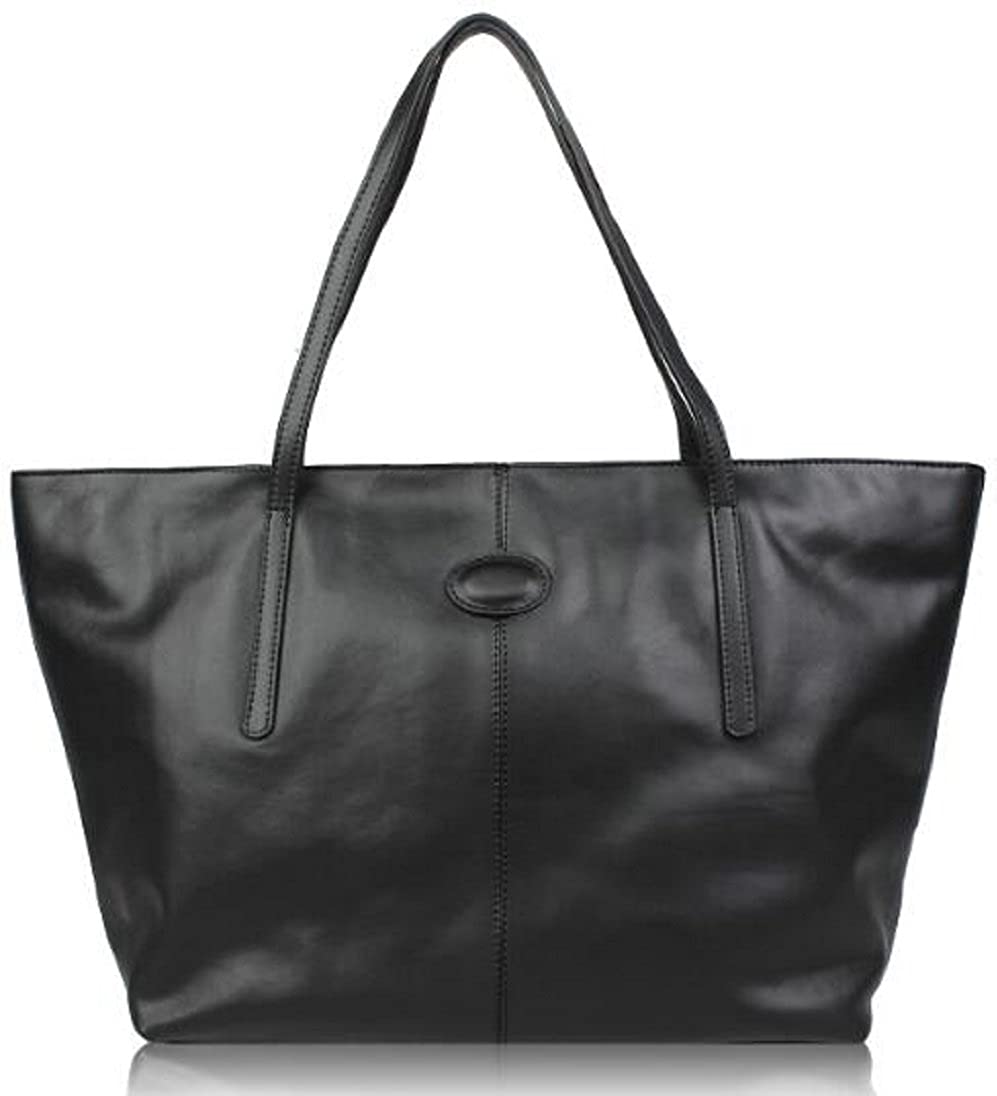 Price:$14.99    Lush Leather Strappy Workaday Black Tote  Clothing