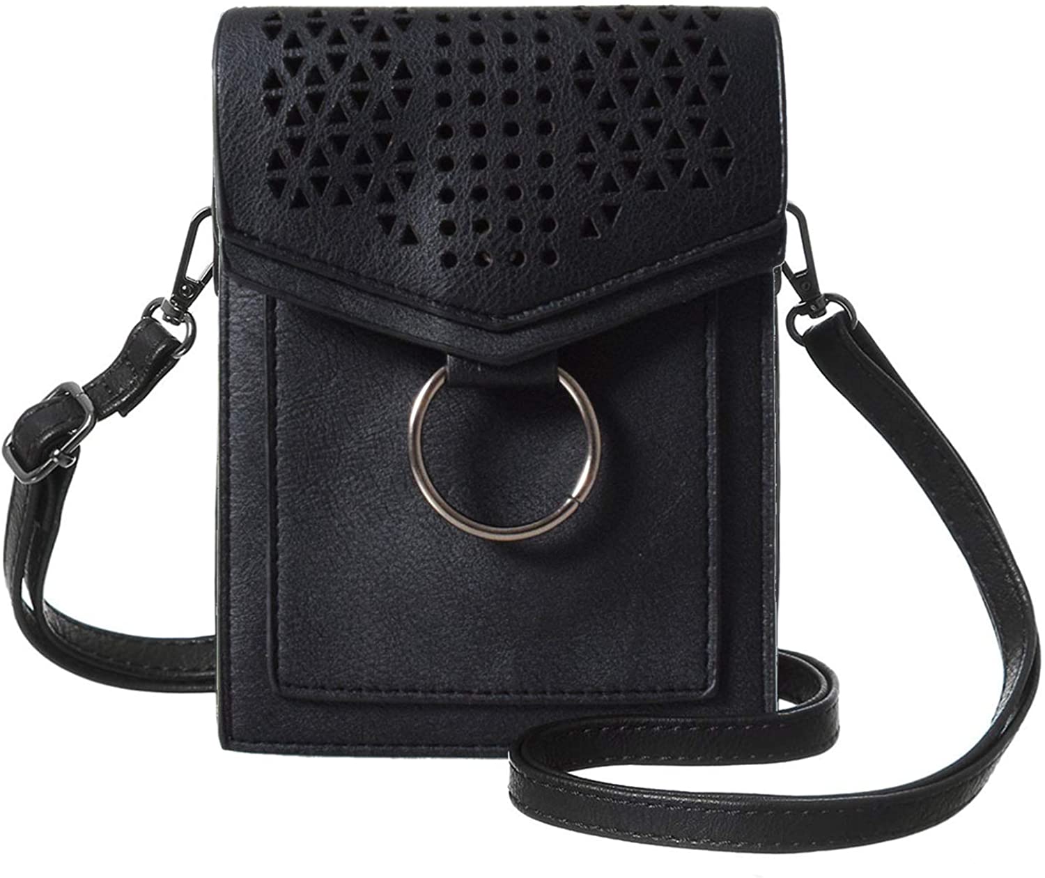 Price:$10.99 WITERY Mobile Phone Bag Hollow Ring Casual Lightweight Small Leather Cross Body Bag Multipurpose Pockets Replacement Strap Shoulder Bag for Traveling Shopping for Women  Handbags   