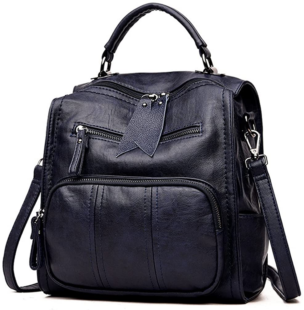 Price:$28.99    Women Backpack Purse Bag Waterproof Handbags Leather Rucksack Shoulder Bag for Ladies Blue  Clothing