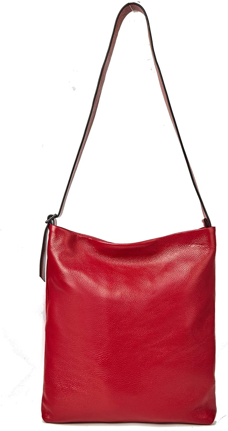 Price:$89.99    QWIANG Mens/WomenLarge Shoulder Bag Soft Genuine Leather Tote Bag  Clothing