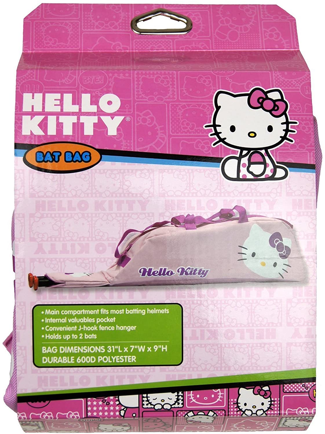 Price:$9.95    Hello Kitty Baseball Bat/Helmet Bag Pink 31"x7"x9"  Clothing