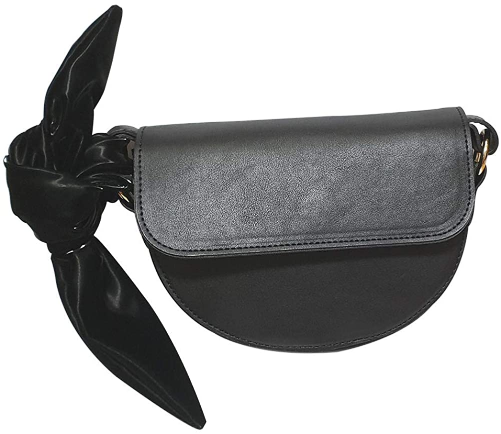 Price:$50.99 Riant clover Ribon Handbags Shoulder Crossbody Bags for Women Adjustable Strap, Black  Handbags   
