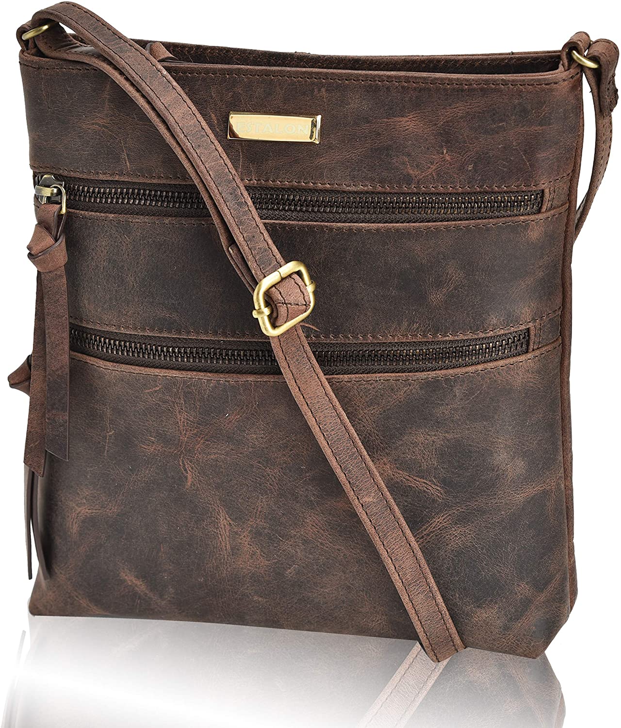 Price:$39.99 Crossbody Bags for Women - Real Leather Adjustable Shoulder Bag and Travel Purse  Handbags   