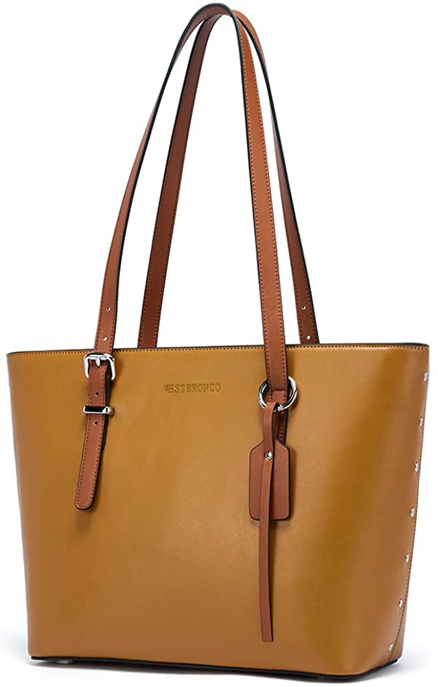 Price:$44.88    WESTBRONCO Women Leather Handbags Purses Designer Tote Shoulder Bag Top Handle Bag for Daily Work Travel  Clothing