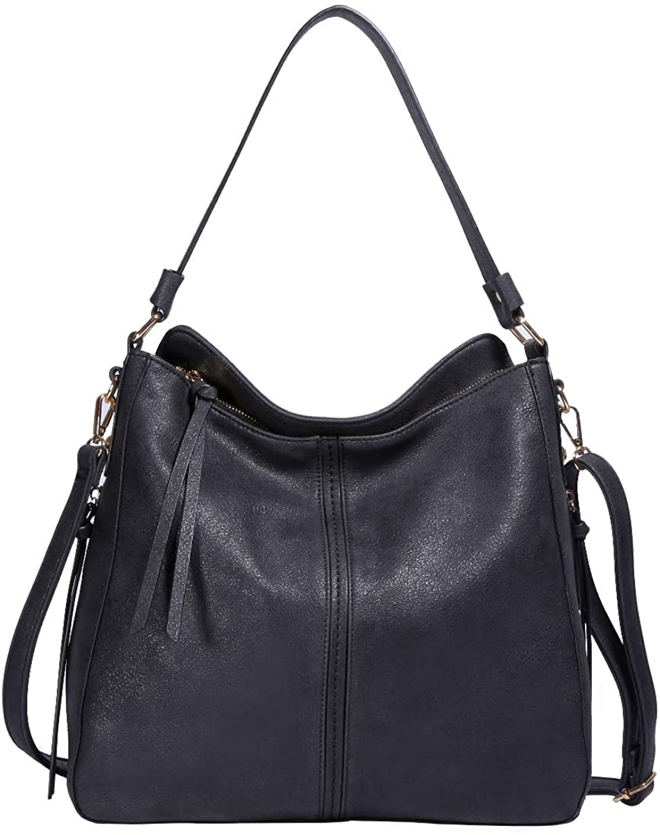 Price:$49.99    ZOCAI Handbags for Women, Designer Leather Hobo Shoulder Bags Large Crossbody Bag Purse with Tassel (Carbon Black)  Clothing