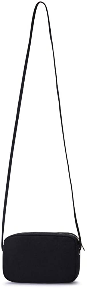 Price:$14.99    Medium Crossbody Purse Zipper Top Satchel for Women Travel Canvas Shoulder Bag -YONBEN (Black)  Clothing