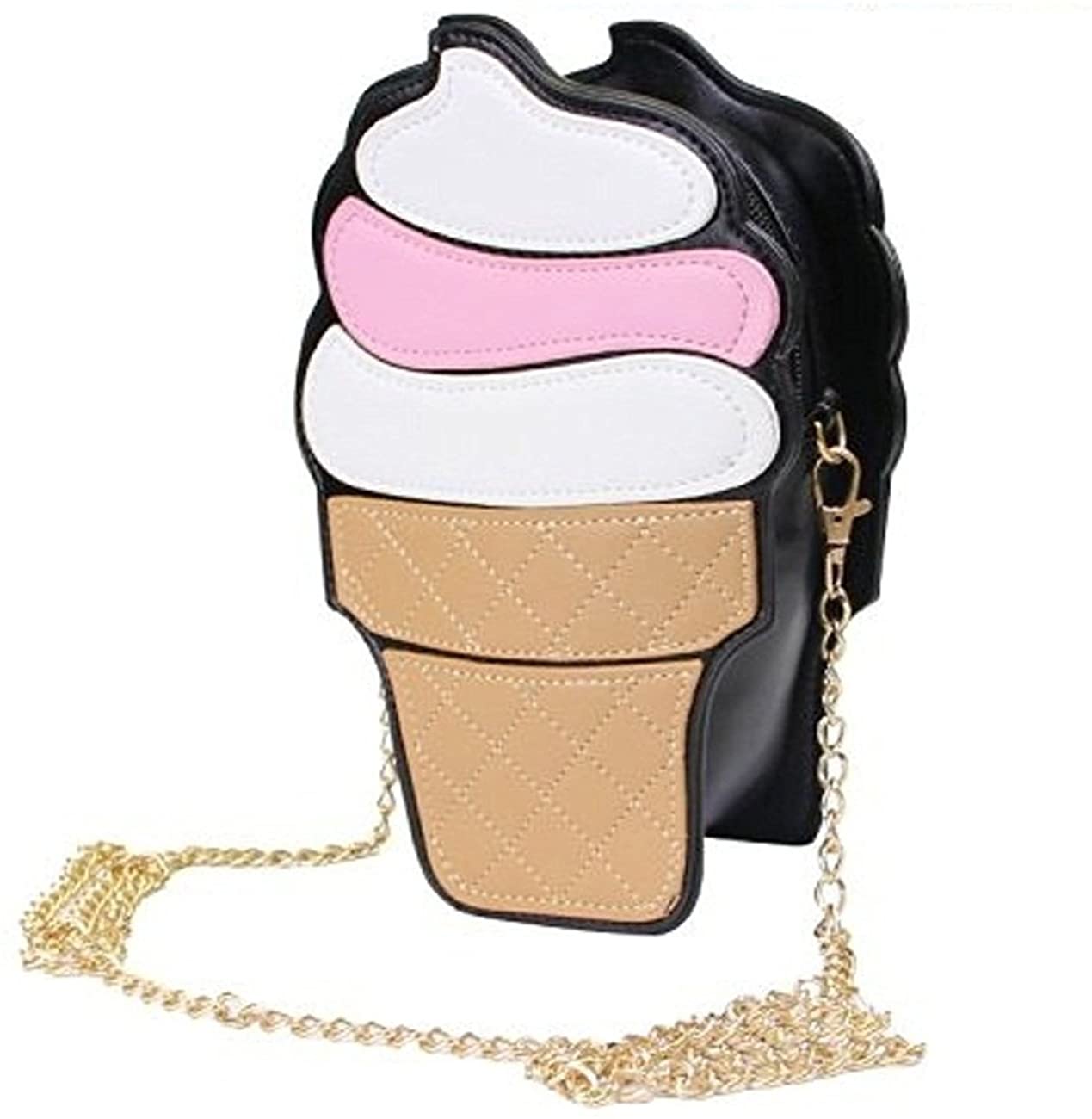 Price:$11.98 ZIIPOR Cute Women's Bag PU Crossbody Shoulder Bag Ice-Cream Cake Small Shoulder Bag (Ice cream Bag)  Handbags   
