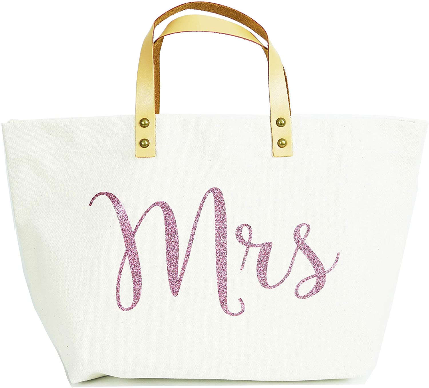 Price:$20.89    PumPumpz Mrs Bridal Canvas Tote Bag - Bridal Shower Bachelorette Gift. (Lovely Pink Mrs.)  Clothing
