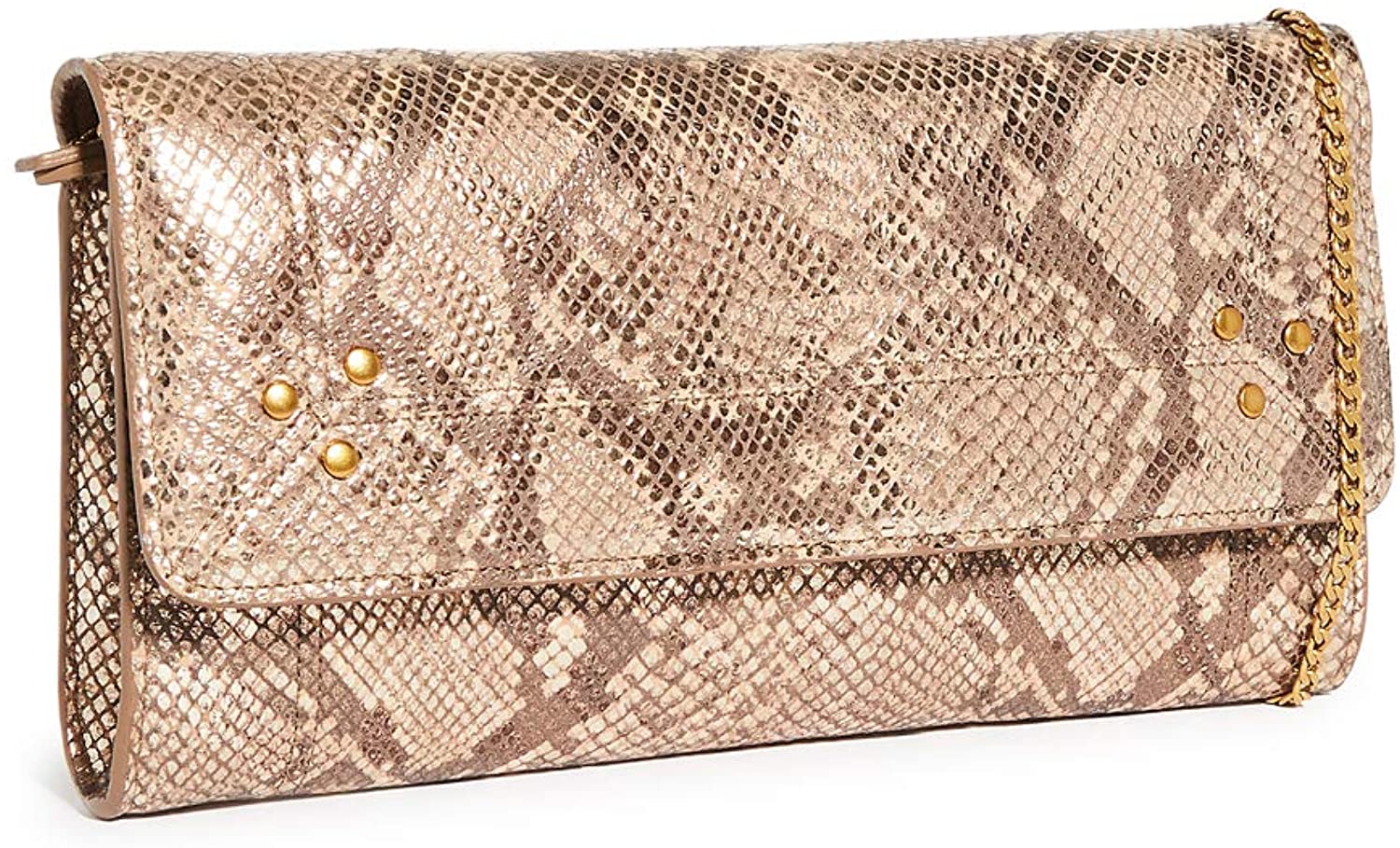 Price:$600.00 Jerome Dreyfuss Women's Lulu Shoulder Bag, Python Lame, Tan, Print, One Size  Handbags   
