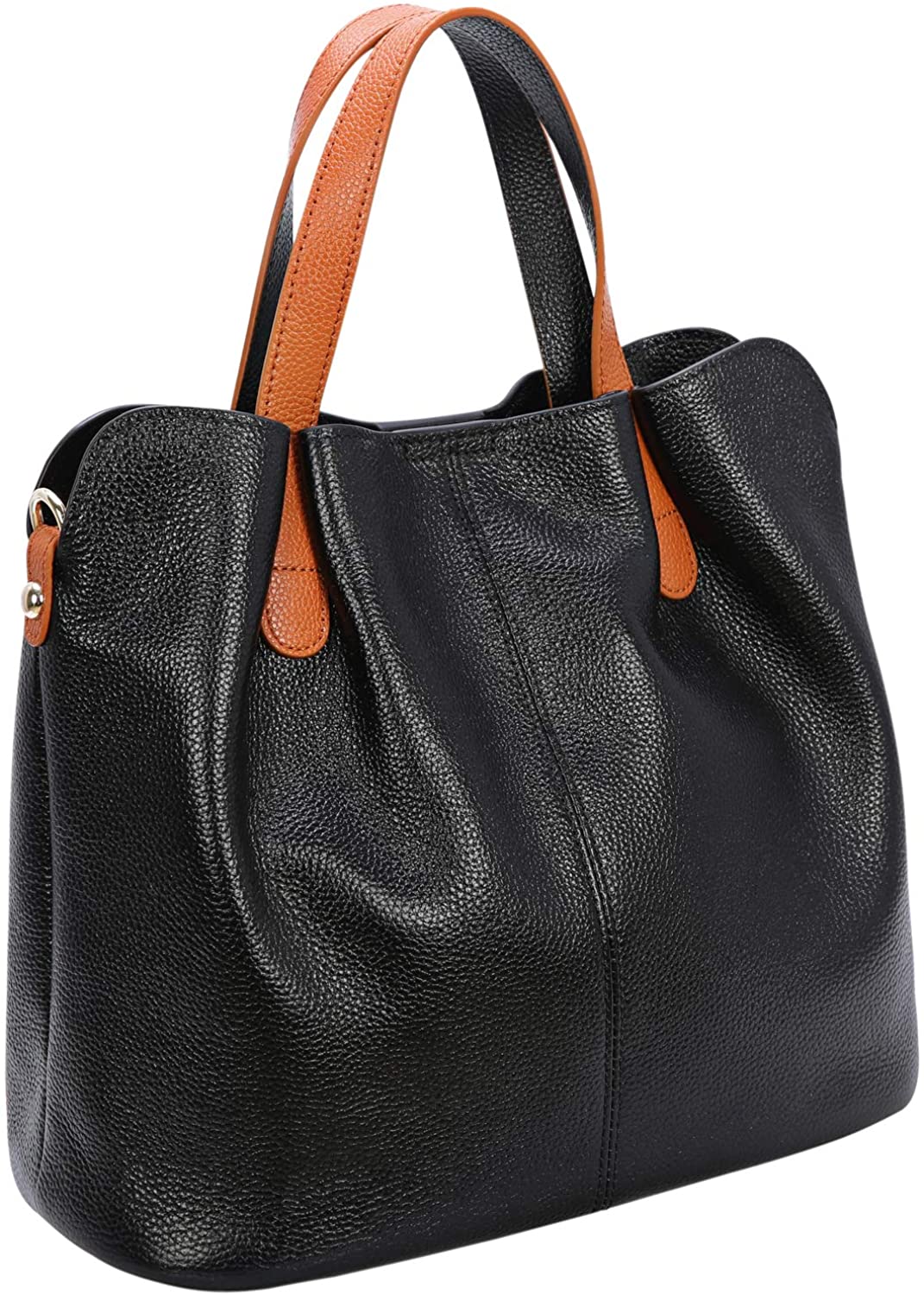 Price:$49.99    Kenoor Womens Leather Tote Bag Top Handle Bags Shoulder Handbags Ladies Designer Purses Crossbody Bag (Black)  Clothing
