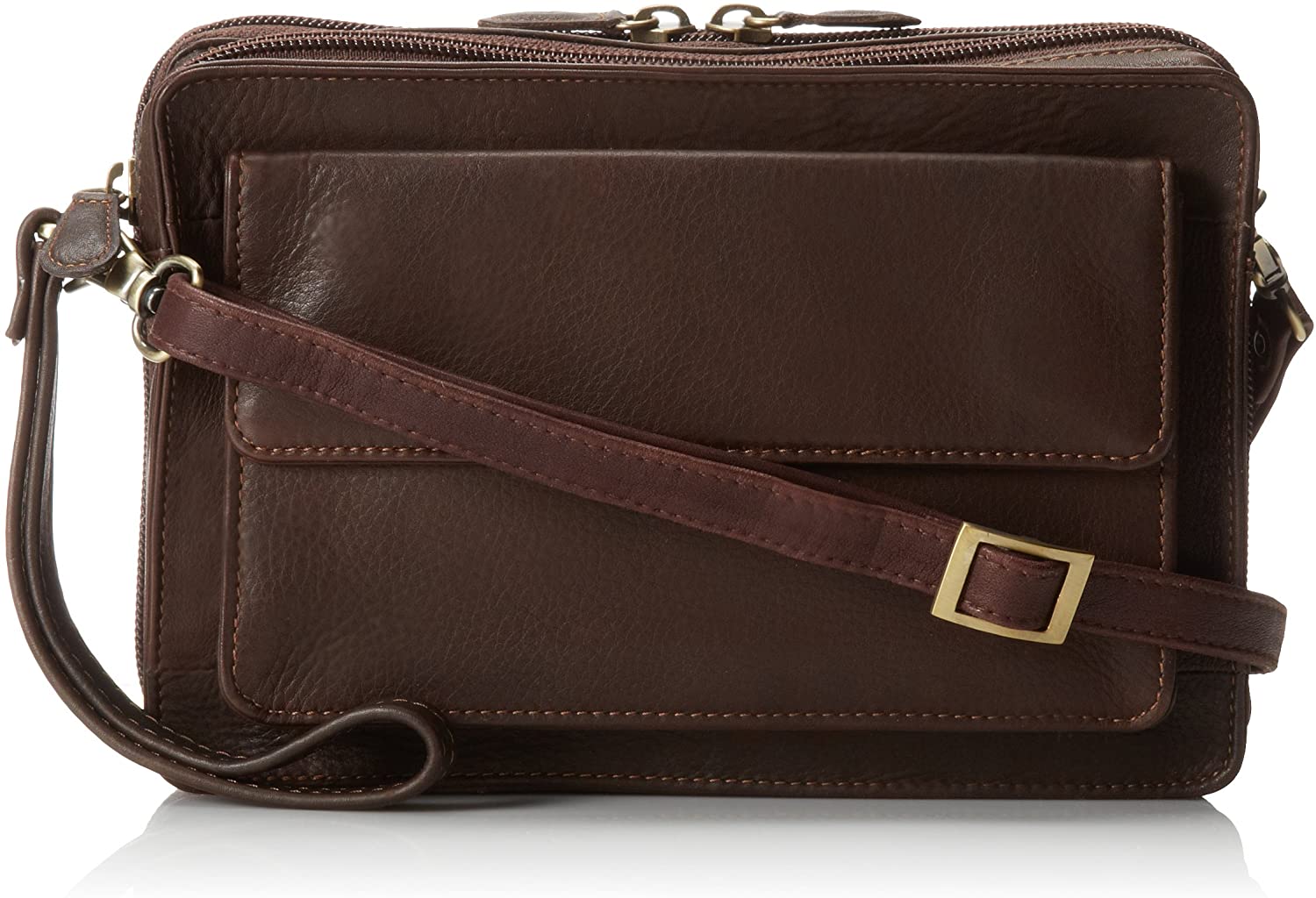 Price:$156.75    Derek Alexander Ew Top Zip with Rear Organizer, Brown, One Size  Clothing