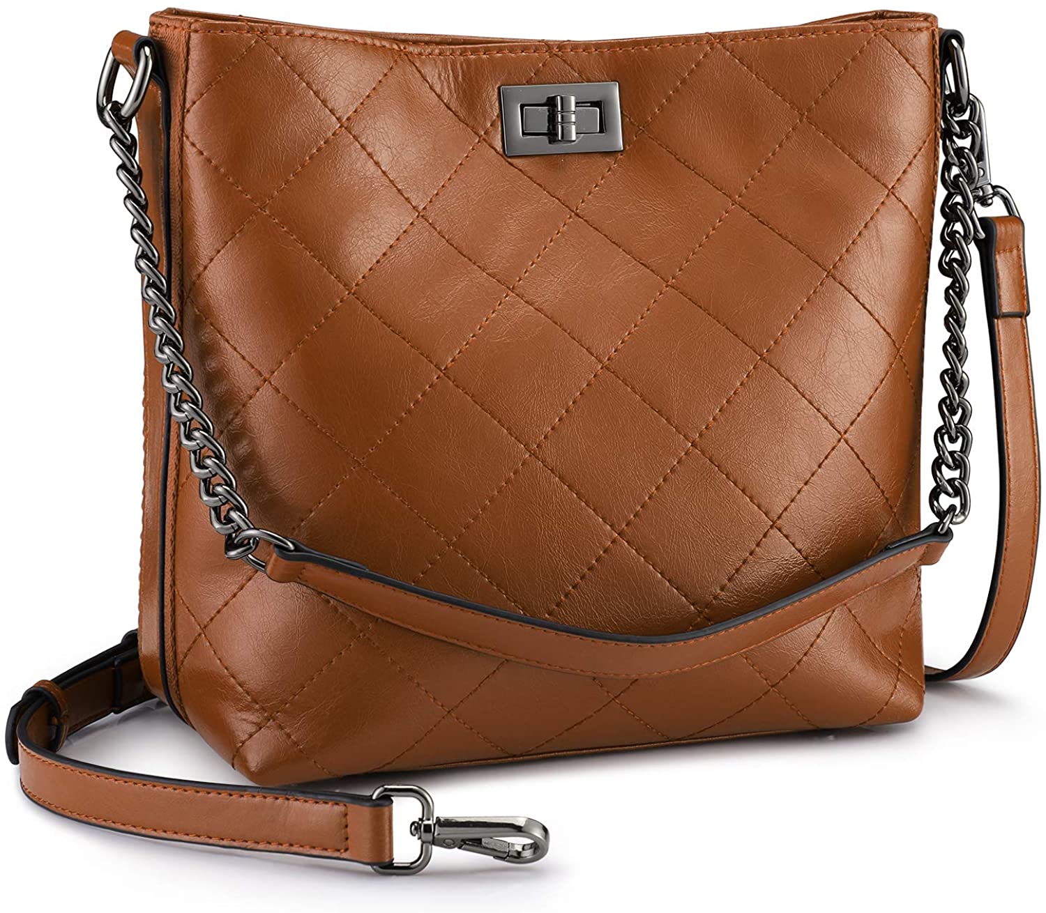 Price:$33.59 S-ZONE Women Crossbody Shoulder Bag Leather Bucket Hobo Handbag Work Tote Purse  Handbags   