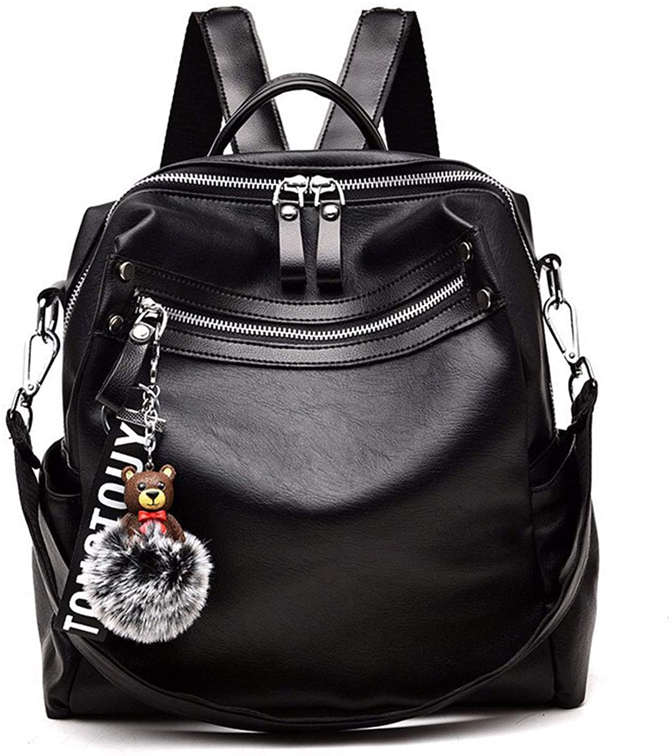 Price:$19.99    Leather Backpack, TOMAS Women's Small Backpack Black PU Leather Backpack Ladies Shoulder Bag Casual Travel Backpack  Clothing