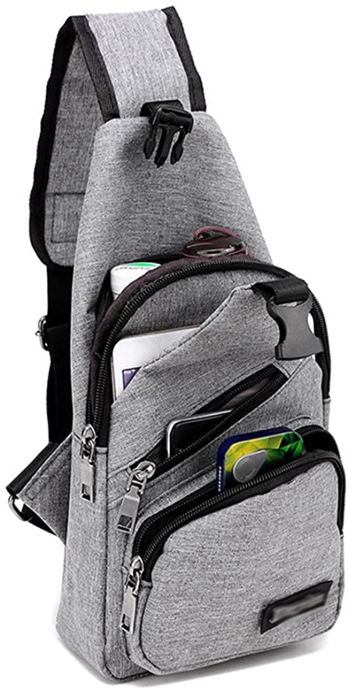 Price:$19.99    Casual Crossbody Bag with USB Charging Phone Pouch Sling Bag Daypack Backpack Chest Shoulder Purse  Clothing