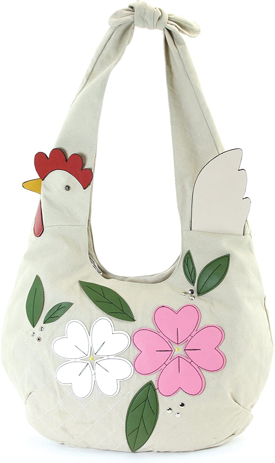 Price:$36.99    Floral Chicken Hobo in Canvas Material  Clothing