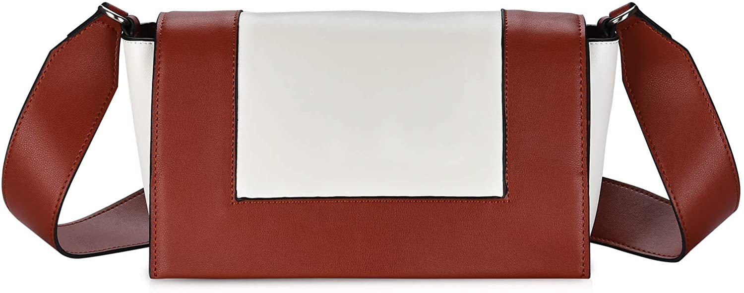 Price:$39.99 Frame women's single shoulder bag, small bag, mixed leather handbag, fashionable cross-body bag, bag for women (red)  Handbags   