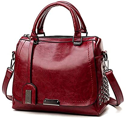 Price:$35.00 Bag for women European and American retro handbag oil skin rivet women's Bag Messenger Bag women's shoulder bag  Handbags   