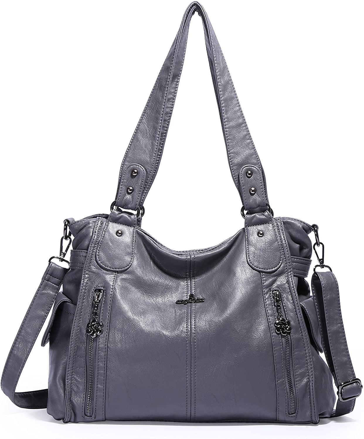 Price:$33.30    Handbag Hobo Women Shoulder Bag/Handbag Roomy Multiple Pockets Fashion PU Tote, Grey  Clothing