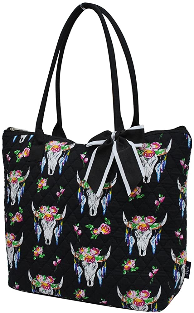 Price:$28.00    Bull Skull Black NGIL Quilted Tote Bag  Clothing