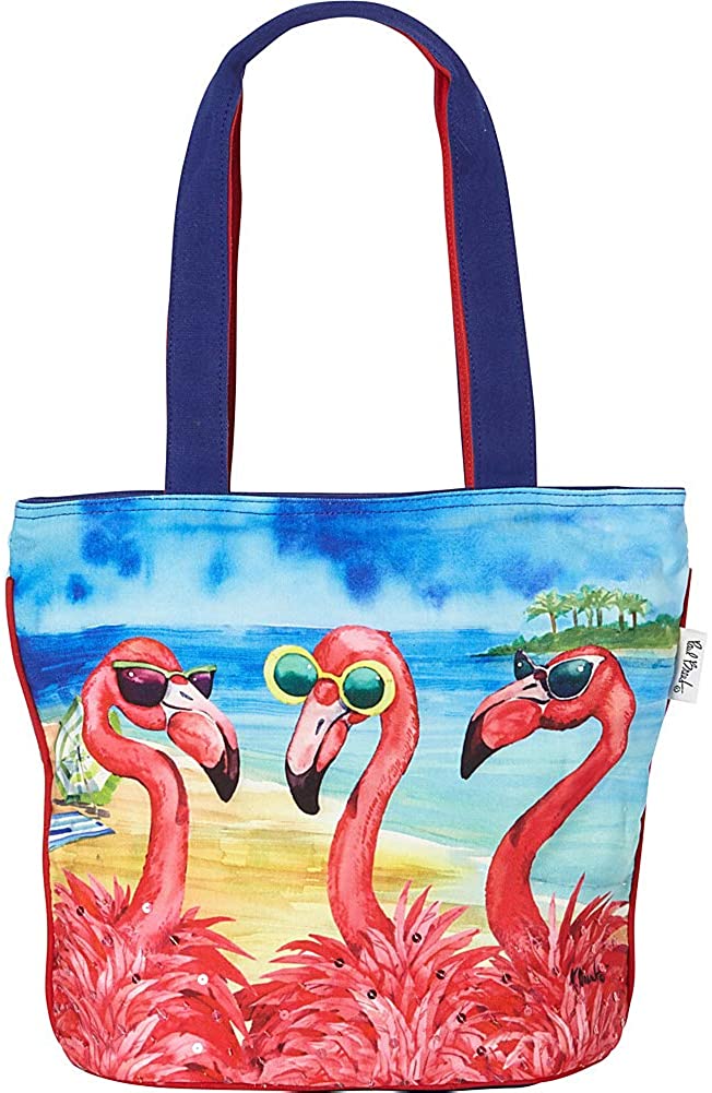 Price:$34.95    Sun 'N' Sand Flamingo Friends Medium Tote (Blue)  Clothing