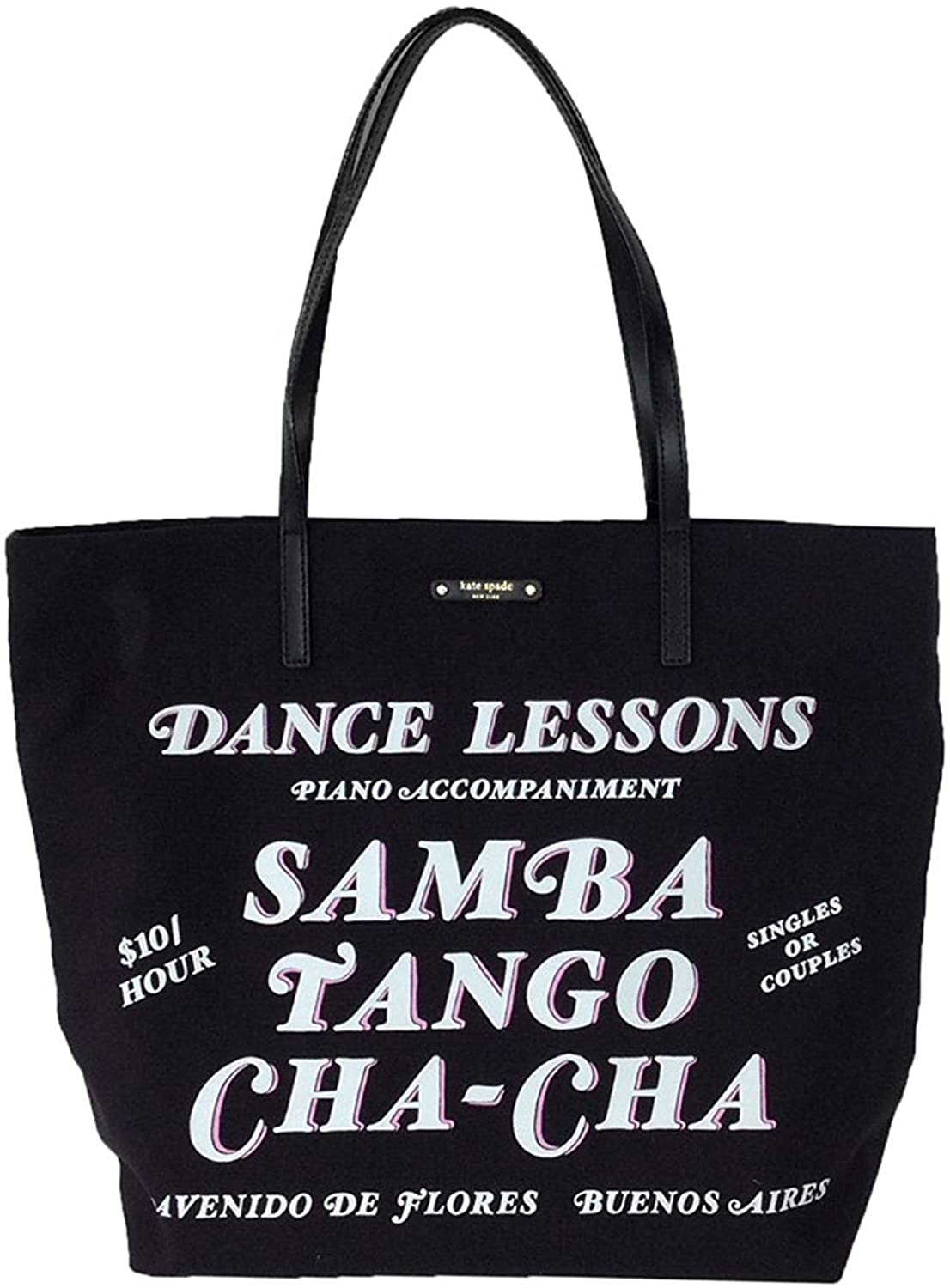 Price:$128.58    Kate Spade 'Rose Circle' Dance Lessons Bon Shopper Tote, Black  Clothing